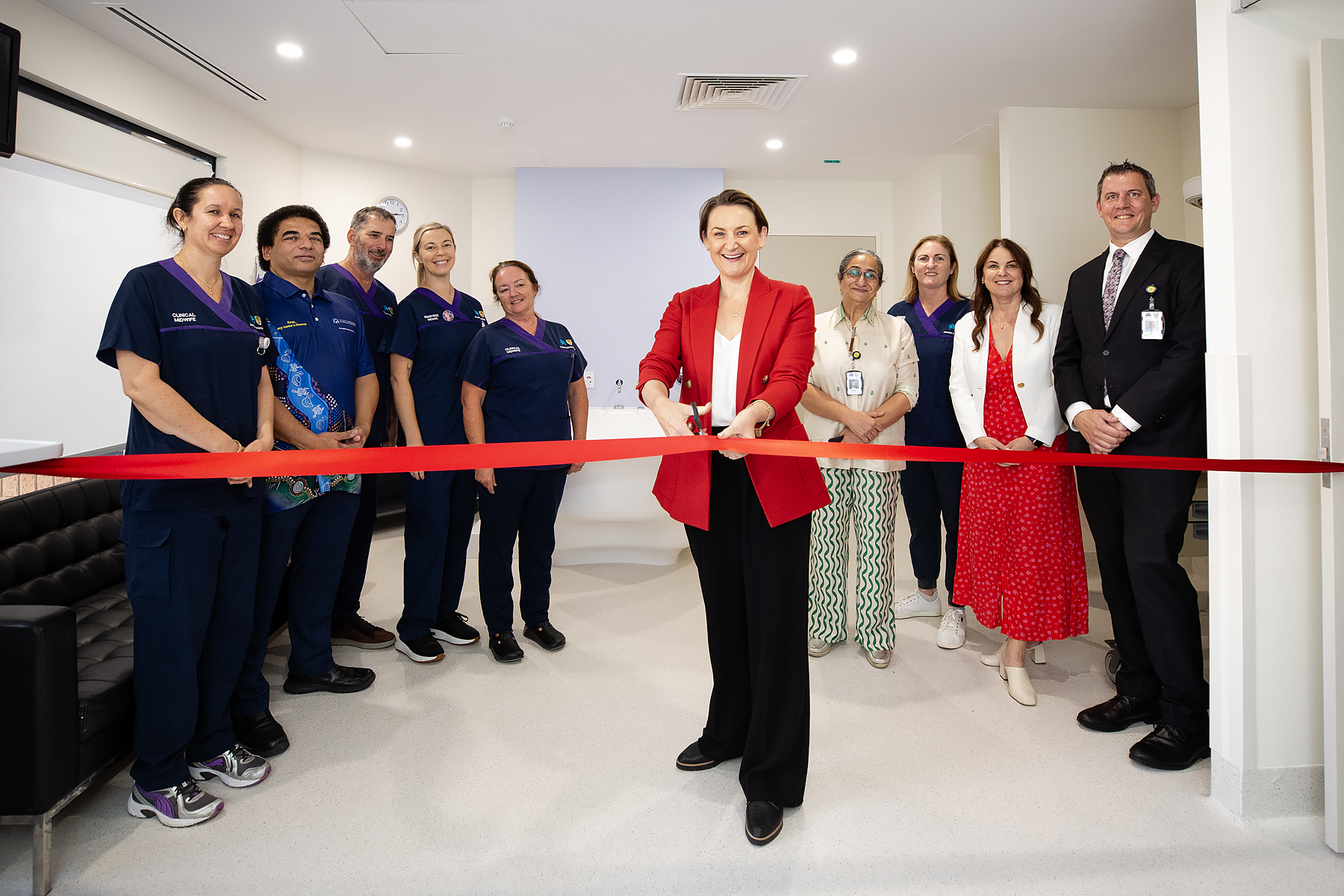 Picture of Health Minister Amber-Jade Sanderson stopping by to inaugurate the hospital’s much-anticipated birthing suite.